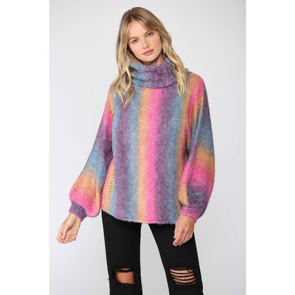 🆕 Multicolor Knitted Turtleneck Sweater